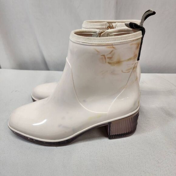Kate Spade Puddle Rain Booties Women’s 9 White Rubber Round Toe - Picture 4 of 12